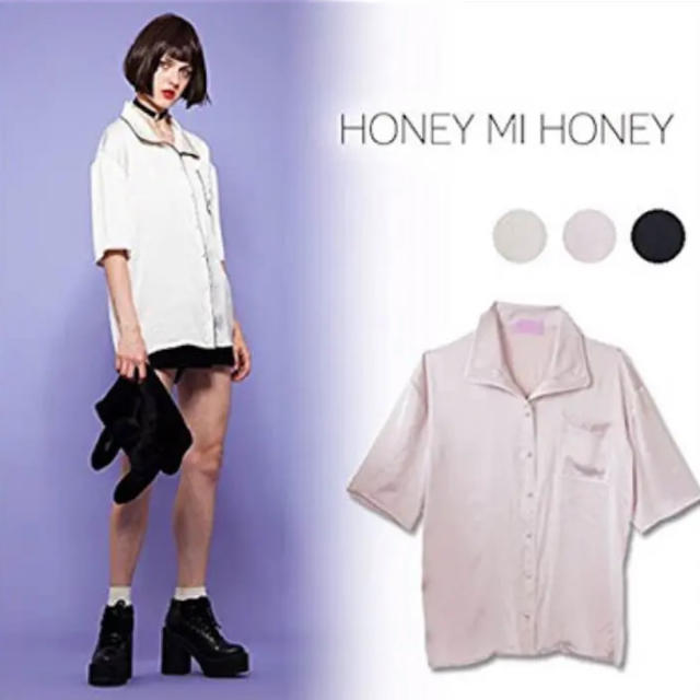 Honey mi Honey(ハニーミーハニー)のhoney mi honey♡サテンパジャマブラウス レディースのトップス(シャツ/ブラウス(半袖/袖なし))の商品写真