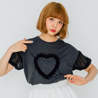 メリージェニー(merry jenny)のmerry jenny♡ハートプリントシャツ(Tシャツ(半袖/袖なし))