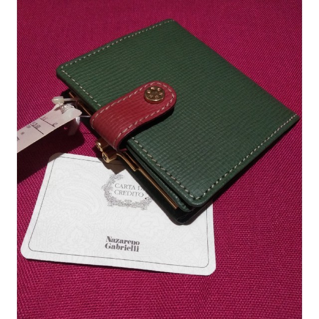 ✨Nazareno.Gabrielli、がま口付き折り財布、イタリア、新品 | フリマアプリ ラクマ