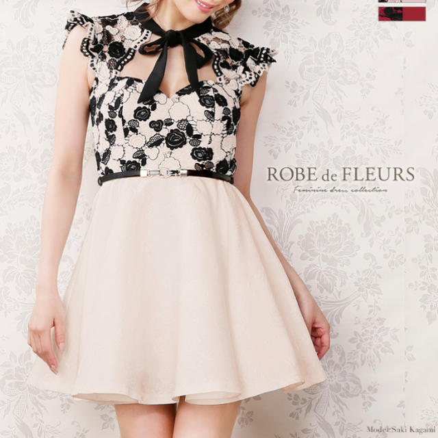 ROBE de FLEURS フレアミニドレス