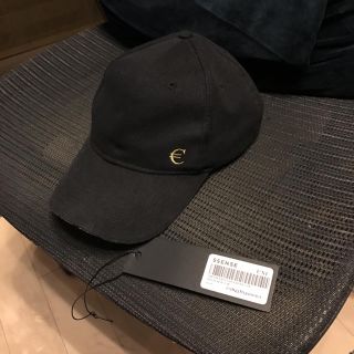 バレンシアガ(Balenciaga)の本物ヴェトモン€キャップVETEMENTSボウシ黒ハット帽子ユーロ正規品CAP(キャップ)