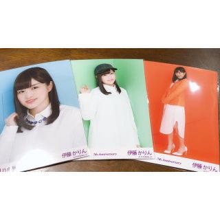 ノギザカフォーティーシックス(乃木坂46)の伊藤かりん 生写真 7th anniversary 3種コンプ(女性アイドル)