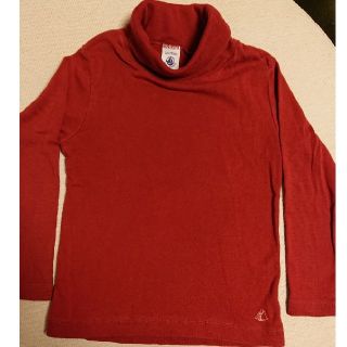 プチバトー(PETIT BATEAU)のusedプチバトータートルネックトップス4ans102㎝ボルドー(Tシャツ/カットソー)