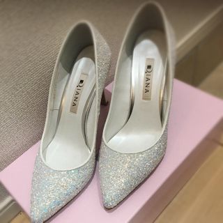 ダイアナ(DIANA)の美品☆DIANA グリッターウェディングシューズ(ハイヒール/パンプス)