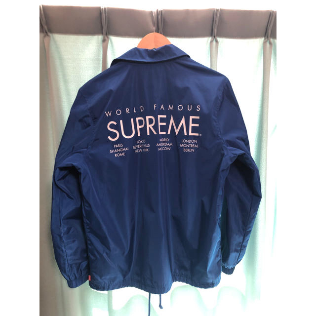 supreme コーチジャケット 青 S