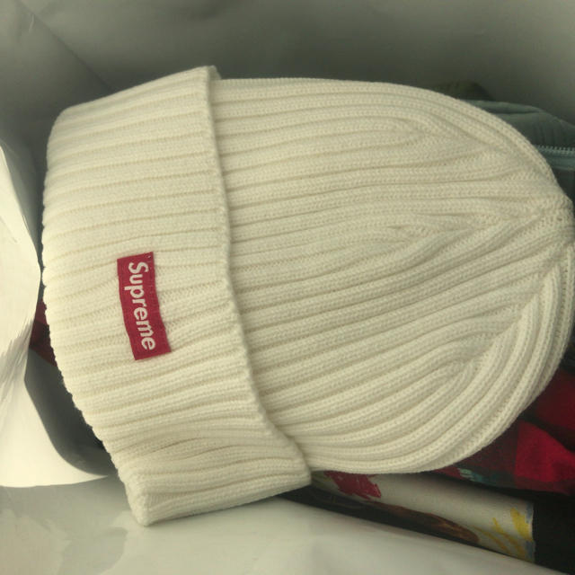 ニット帽/ビーニー※送料込 supreme Overdyed Beanie 19ss 白