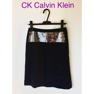 シーケーカルバンクライン(ck Calvin Klein)の未使用  CK スパンコール付き ウールスカート(ひざ丈スカート)