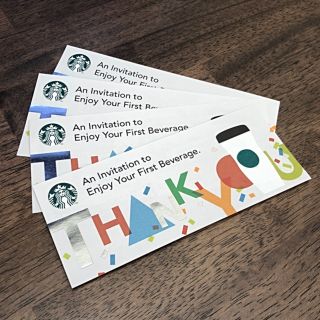 スターバックスコーヒー(Starbucks Coffee)のスターバックス ドリンクチケット 4枚(フード/ドリンク券)