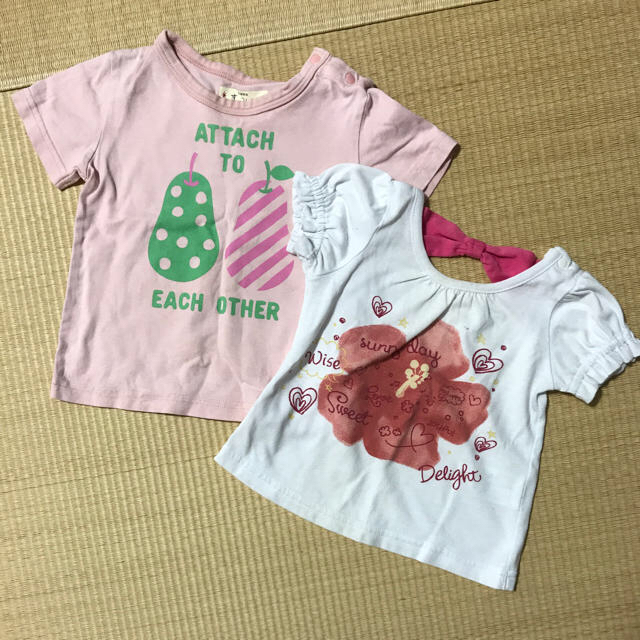 ベルメゾン(ベルメゾン)の【ちこいち様専用】女の子 Tシャツ&パジャマ サイズ80 3点セット キッズ/ベビー/マタニティのベビー服(~85cm)(Ｔシャツ)の商品写真