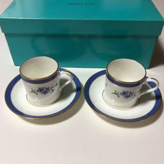 ティファニー(Tiffany & Co.)のティファニー Tiffany&Co. デミタスカップ＆ソーサー フローラル未使用(グラス/カップ)