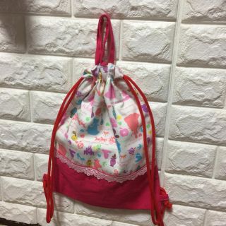 入園・入学グッズ】ハンドメイド  ナップサック 女の子(体操着入れ)