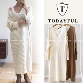 トゥデイフル(TODAYFUL)のTODAYFUL【新品タグ付】Soft Ribknit Dress★ungrid(ロングワンピース/マキシワンピース)