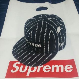 シュプリーム(Supreme)の【7.3/8】supreme text stripe new era(キャップ)