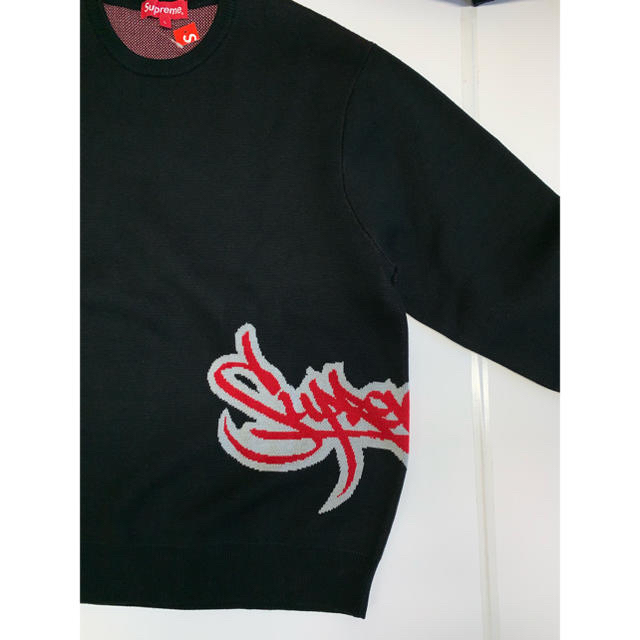 supreme 19ss tag logo sweater black  L 1