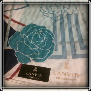 ランバンコレクション(LANVIN COLLECTION)の⑯　LANVIN　新品　シルク50% 大判 ハンカチ  ランバン 日本製　薔薇 (ハンカチ)