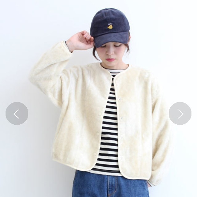 Dot&Stripes CHILDWOMAN(ドットアンドストライプスチャイルドウーマン)の送料込み！トイプー起毛ノーカラーカーディガンジャケット♡ドット＆ストライプス レディースのジャケット/アウター(その他)の商品写真