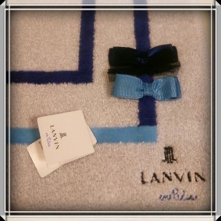 ランバンオンブルー(LANVIN en Bleu)の⑭　LANVIN en Blue 新品 ランバン リボン タオル ハンカチ　☆(ハンカチ)