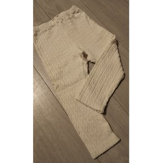 ムージョンジョン(mou jon jon)の日本製 白 スパッツ ケーブル編み 90 95 ムージョンジョン(パンツ/スパッツ)
