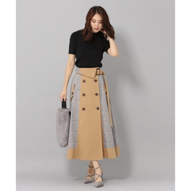 Andemiu CHECK TRENCH SKIRT