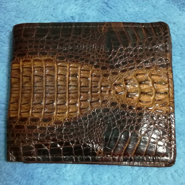 クロコダイル二つ折り財布 メンズのファッション小物(折り財布)の商品写真