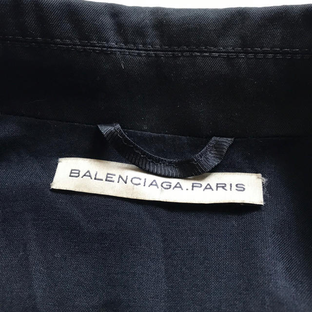 Balenciaga(バレンシアガ)の【希少】バレンシアガ デザインハーフコート Pコート 墨黒 イタリア製 M L メンズのジャケット/アウター(ピーコート)の商品写真