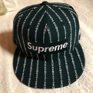 シュプリーム(Supreme)のsupreme Text Stripe New Era 7 5/8 Box 緑(キャップ)