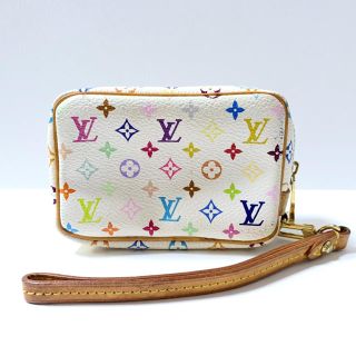 ルイヴィトン(LOUIS VUITTON)のルイヴィトン マルチカラー カメラケース マルチポーチ 白 ブロン デジカメ(ポーチ)