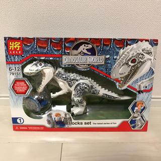 ティラノサウルス 遊べるフィギュア ブロック 恐竜 ヒト セット 白(SF/ファンタジー/ホラー)