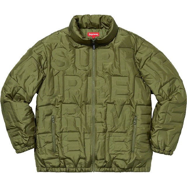 Supreme Bonded Logo Puffy Jacket L オリーブ