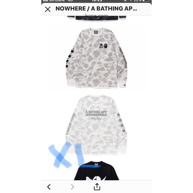 A BATHING APE(アベイシングエイプ)のA BATHING APE® x NEIGHBORHOOD® メンズのトップス(Tシャツ/カットソー(七分/長袖))の商品写真