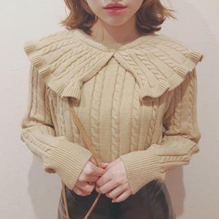 ロキエ(Lochie)の&lottie frill collar cable knit (ニット/セーター)