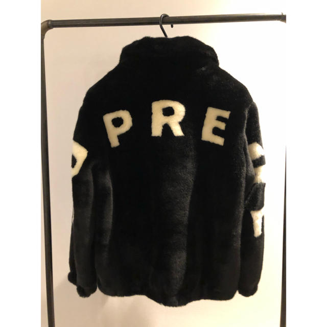 Supreme faux fur bomber jacket black L