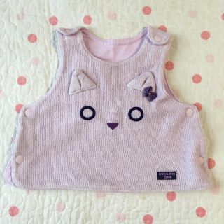 アナスイミニ(ANNA SUI mini)のアナスイミニ ベスト 80サイズ 猫 パープル(カーディガン/ボレロ)