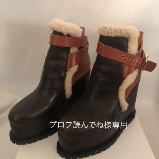 サカイ(sacai)のショートブーツ Sacai ビブラムソール ブラウン 92000円(ブーツ)