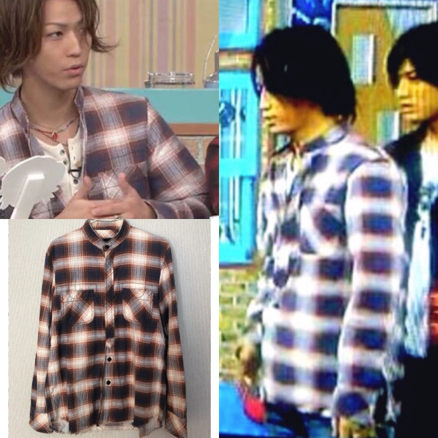 亀梨着 ナンバーナイン チェックネルシャツ ヒステリックグラマー