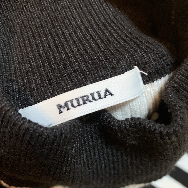 MURUA(ムルーア)のMURUA ムルーア ☆ ハイネック ボーダーニット レディースのトップス(ニット/セーター)の商品写真