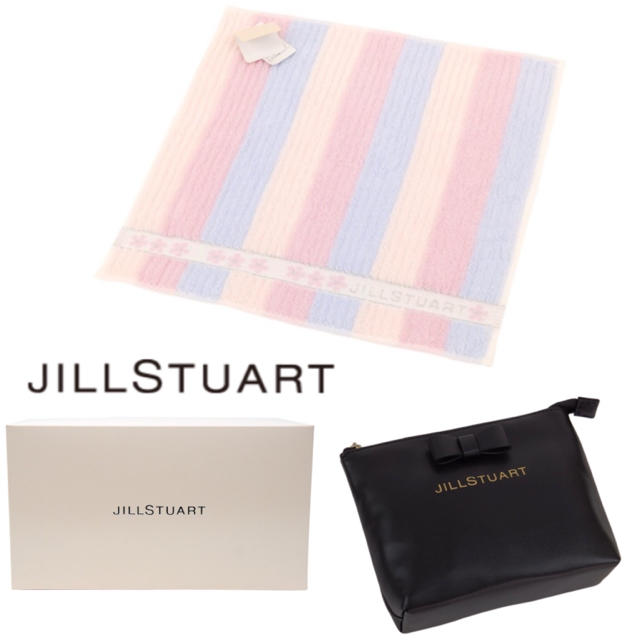 JILLSTUART(ジルスチュアート)の❤新品箱付き ジルスチュアート ポーチ&タオルハンカチセット【ブラック】❤ レディースのファッション小物(ポーチ)の商品写真