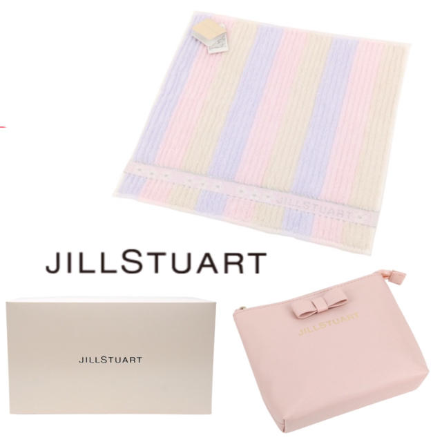 JILLSTUART(ジルスチュアート)の❤新品箱付き ジルスチュアート ポーチ&タオルハンカチセット【ピンク】箱なし❤ レディースのファッション小物(ポーチ)の商品写真