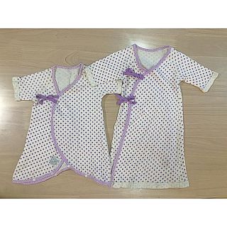 子供服 水玉肌着セット サイズ50〜60(肌着/下着)