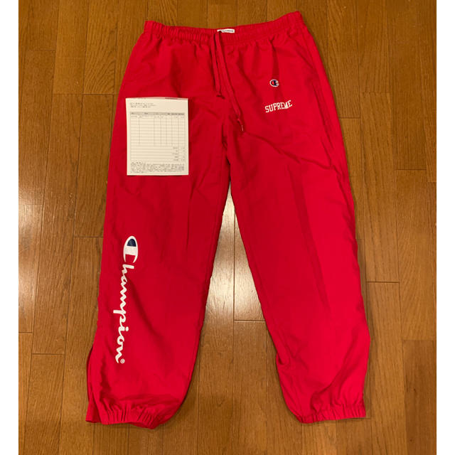 新品未使用 supreme×champion Track Pant 赤 Sサイズ