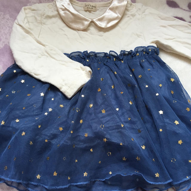 kid’s zoo(キッズズー)のキッズズー    長袖チュールチュニック キッズ/ベビー/マタニティのキッズ服女の子用(90cm~)(ワンピース)の商品写真