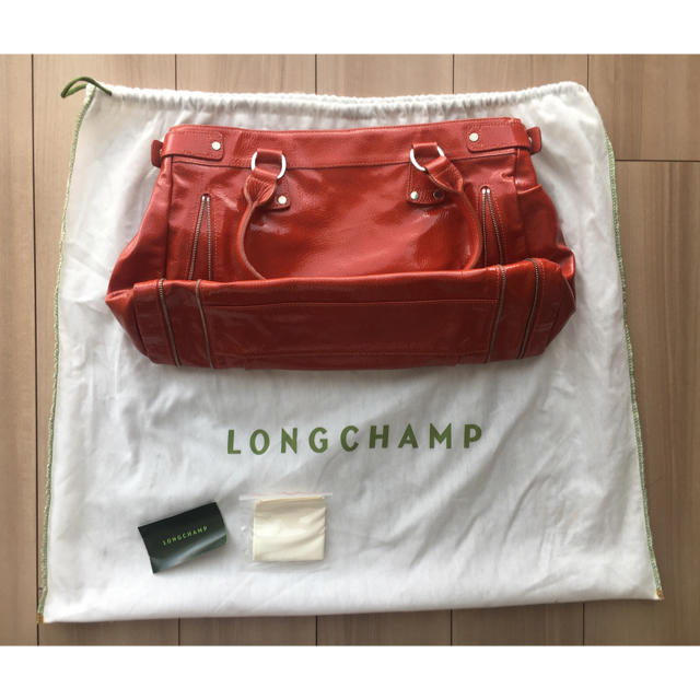 LONGCHAMP(ロンシャン)のLONGCHAMPロンシャン☆*°エナメルオレンジバッグ レディースのバッグ(トートバッグ)の商品写真