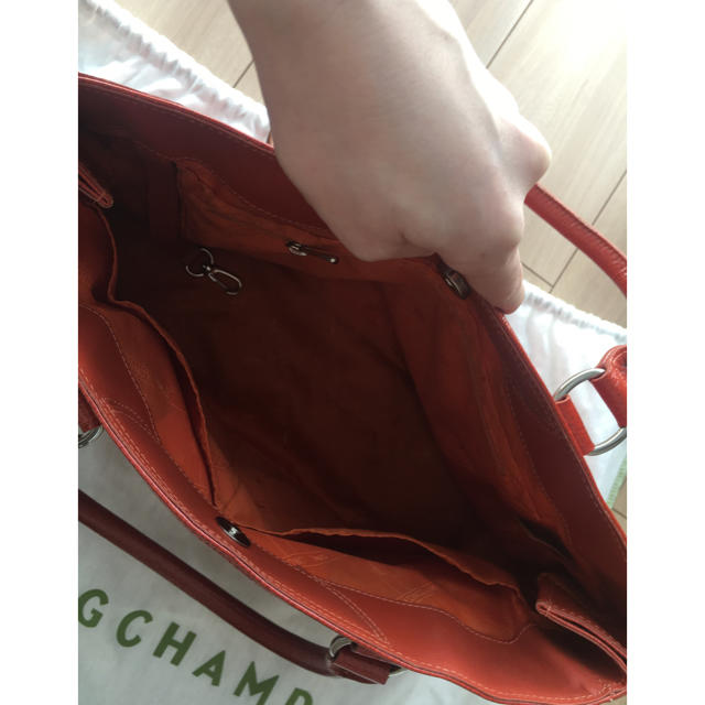 LONGCHAMP(ロンシャン)のLONGCHAMPロンシャン☆*°エナメルオレンジバッグ レディースのバッグ(トートバッグ)の商品写真