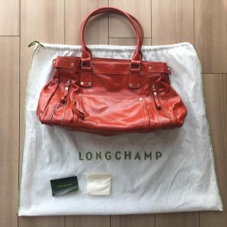 ロンシャン(LONGCHAMP)のLONGCHAMPロンシャン☆*°エナメルオレンジバッグ(トートバッグ)