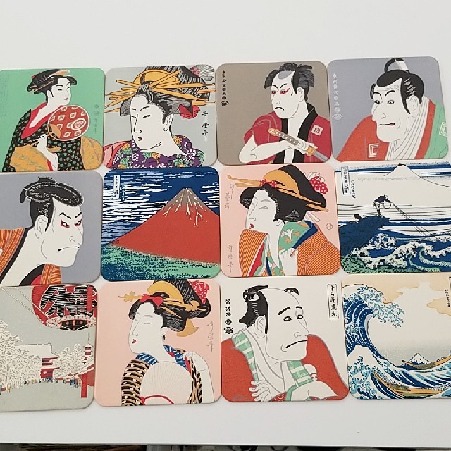 浮世絵コースター12枚 エンタメ/ホビーの美術品/アンティーク(版画)の商品写真