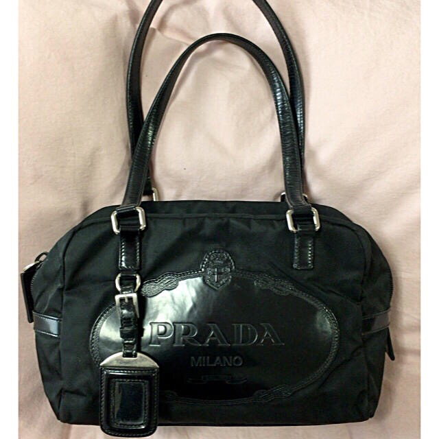 正規品 PRADA ナイロン レザー ハンドバッグハンドバッグ