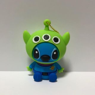 ディズニー(Disney)のディズニー フィギュア キーホルダー スティッチ グリーンメン ラバーマスコット(その他)