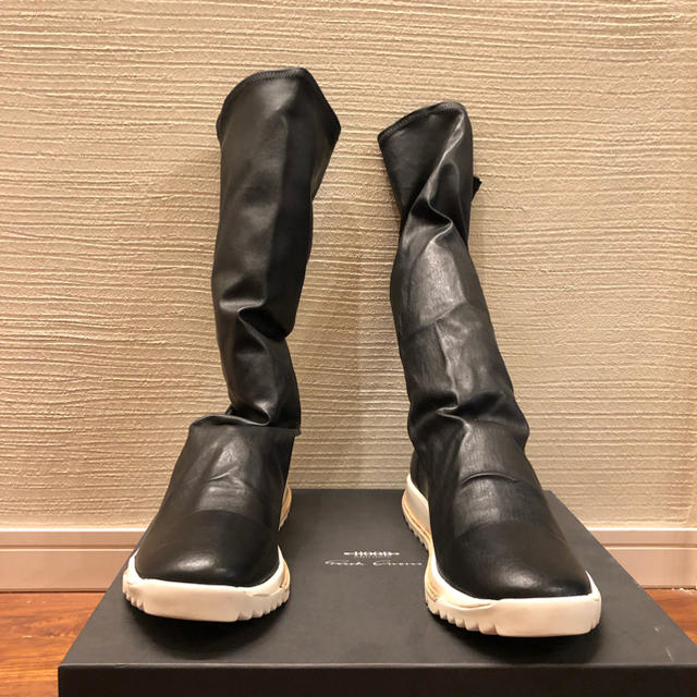 Rick Owens(リックオウエンス)のrick owens リックオウエンス レザー ソックスニーカー 40.5 新品 メンズの靴/シューズ(スニーカー)の商品写真