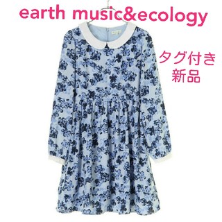アースミュージックアンドエコロジー(earth music & ecology)の新品☆earth music&ecology 花柄ワンピース(ミニワンピース)