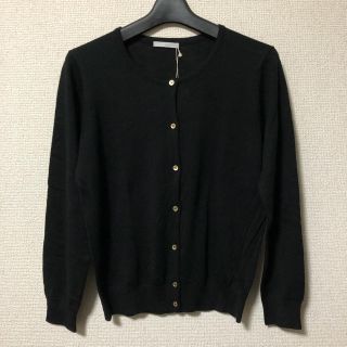 オペークドットクリップ(OPAQUE.CLIP)の【新品】OPAQUE.CLIP 薄手ウールカーディガン ＊38＊M＊黒＊(カーディガン)